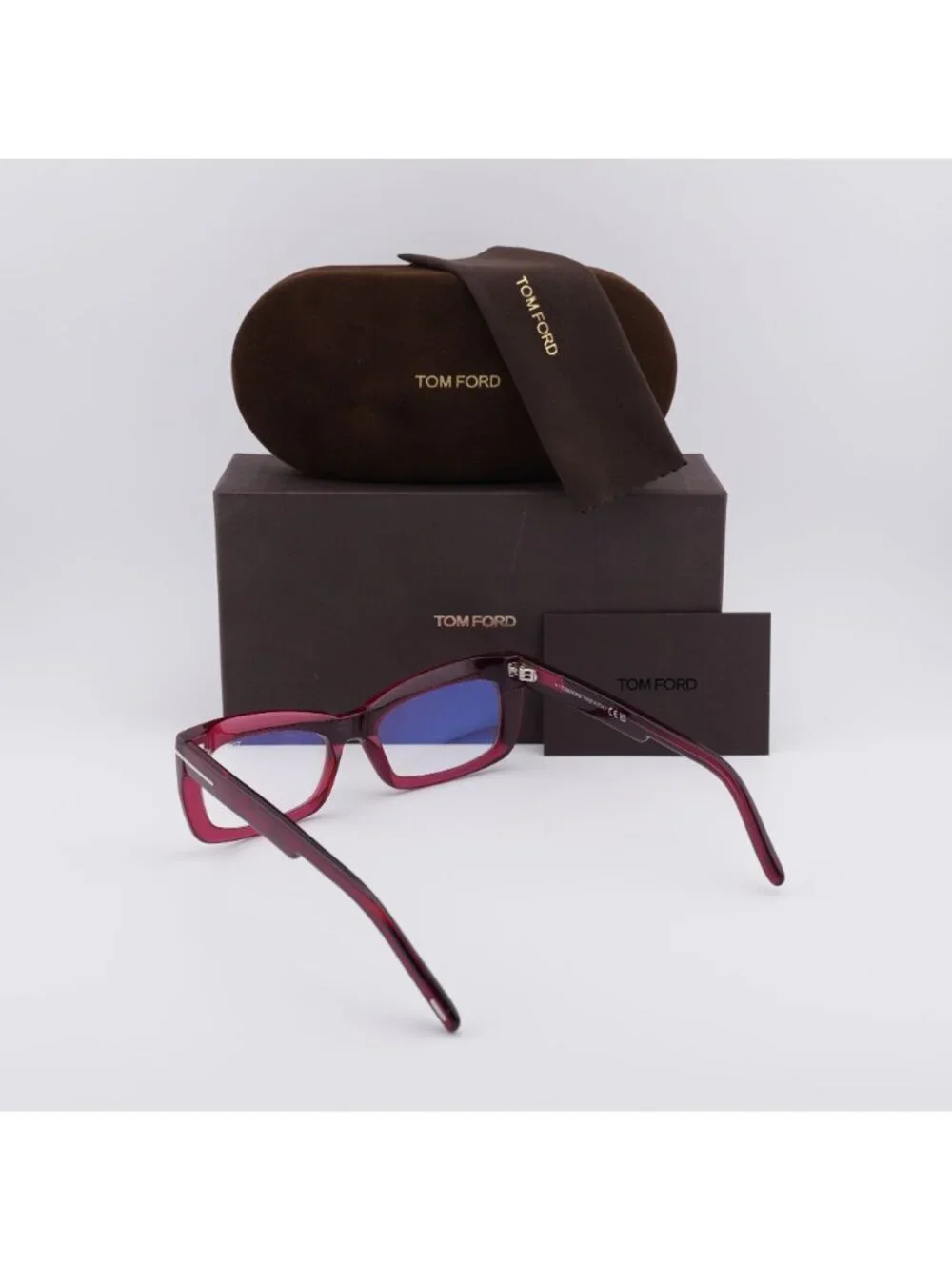 Tom Ford FT5966-B 075 Rectangle Eyeglasses 55mm - Shiny Fuchsia